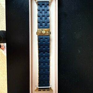 MICHELE Navy & Gold Apple Watch Band